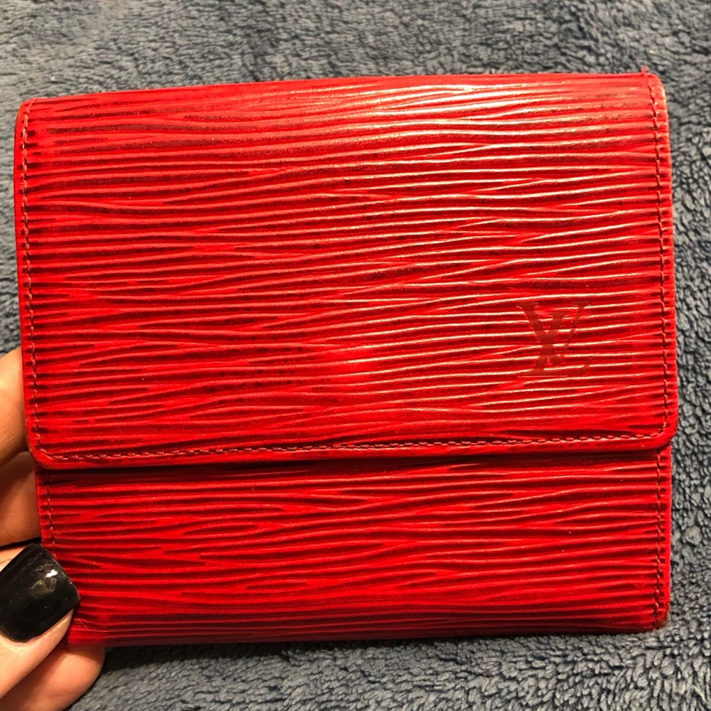 Louis Vuitton red Epi leather wallet